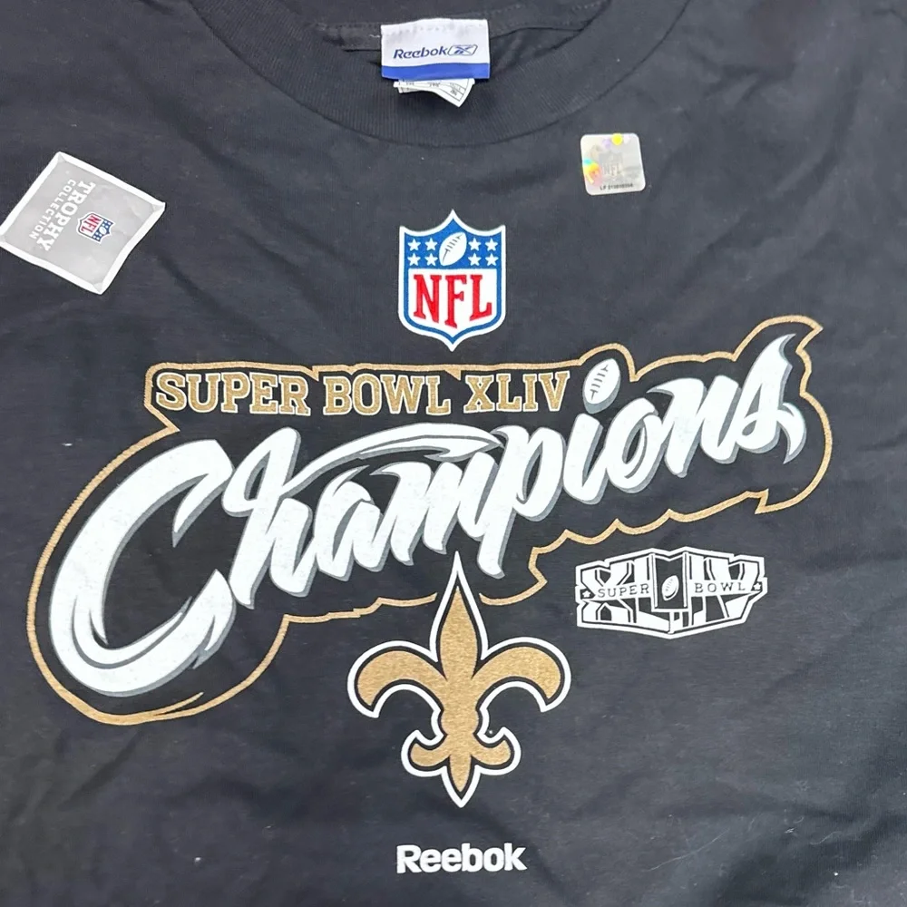 NFL New Orleans Saints Reebok Super Bowl Long Sleeve TShirt Size 2XL NWT Vintage - Picture 8 of 8